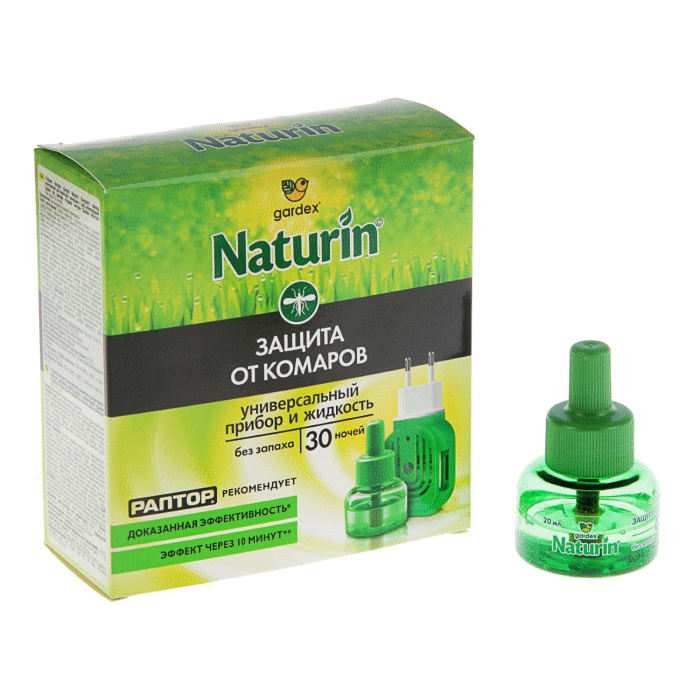 GARDEX Naturin Комплект прибор+жидкость от комаров без запаха 30 ночей фото
