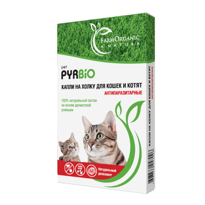 Капли антипаразитарные PYRBIO pet для кошек и котят фото