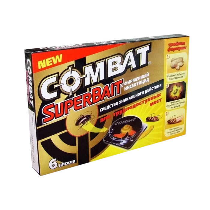 Ловушки от тараканов Combat SUPERBAIT (упак 6 шт) фото